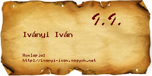 Iványi Iván névjegykártya