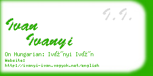 ivan ivanyi business card